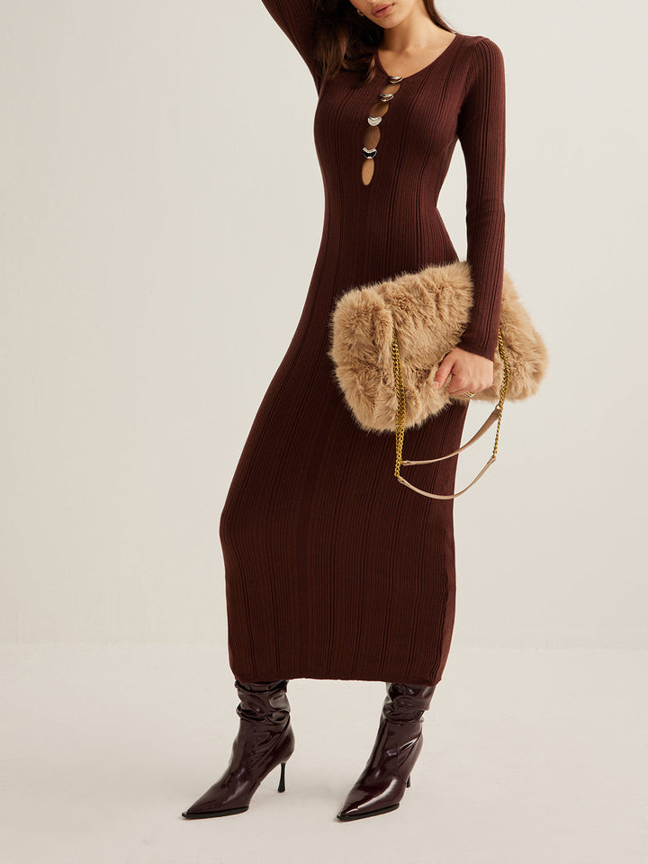 Cutout Slim Sweater Kleid