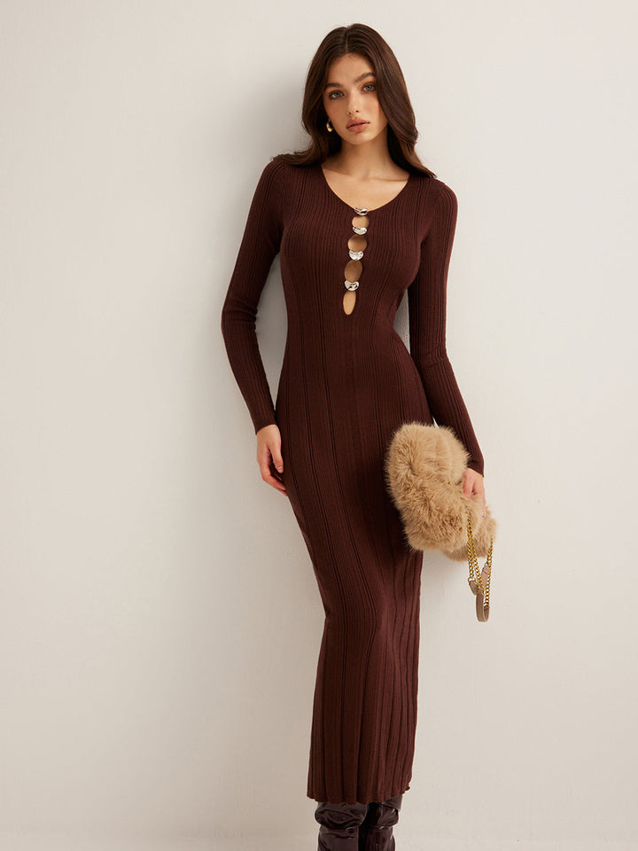 Cutout Slim Sweater Kleid