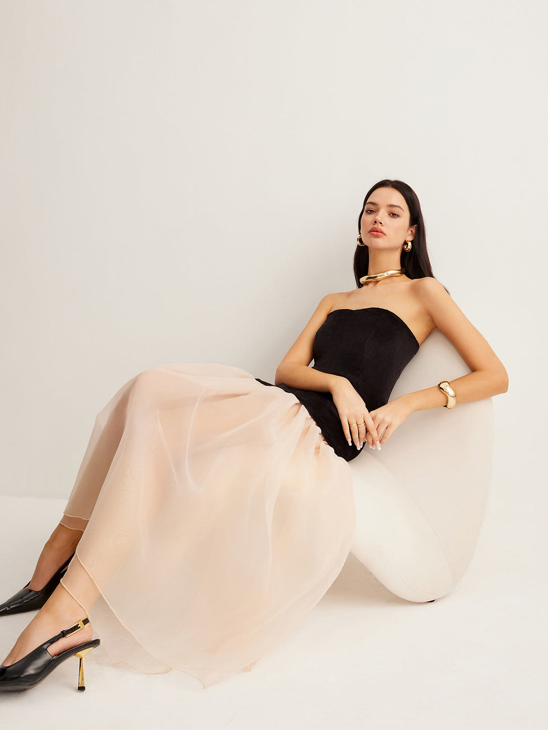 Samtkleider-Mesh-Röhrenkleid
