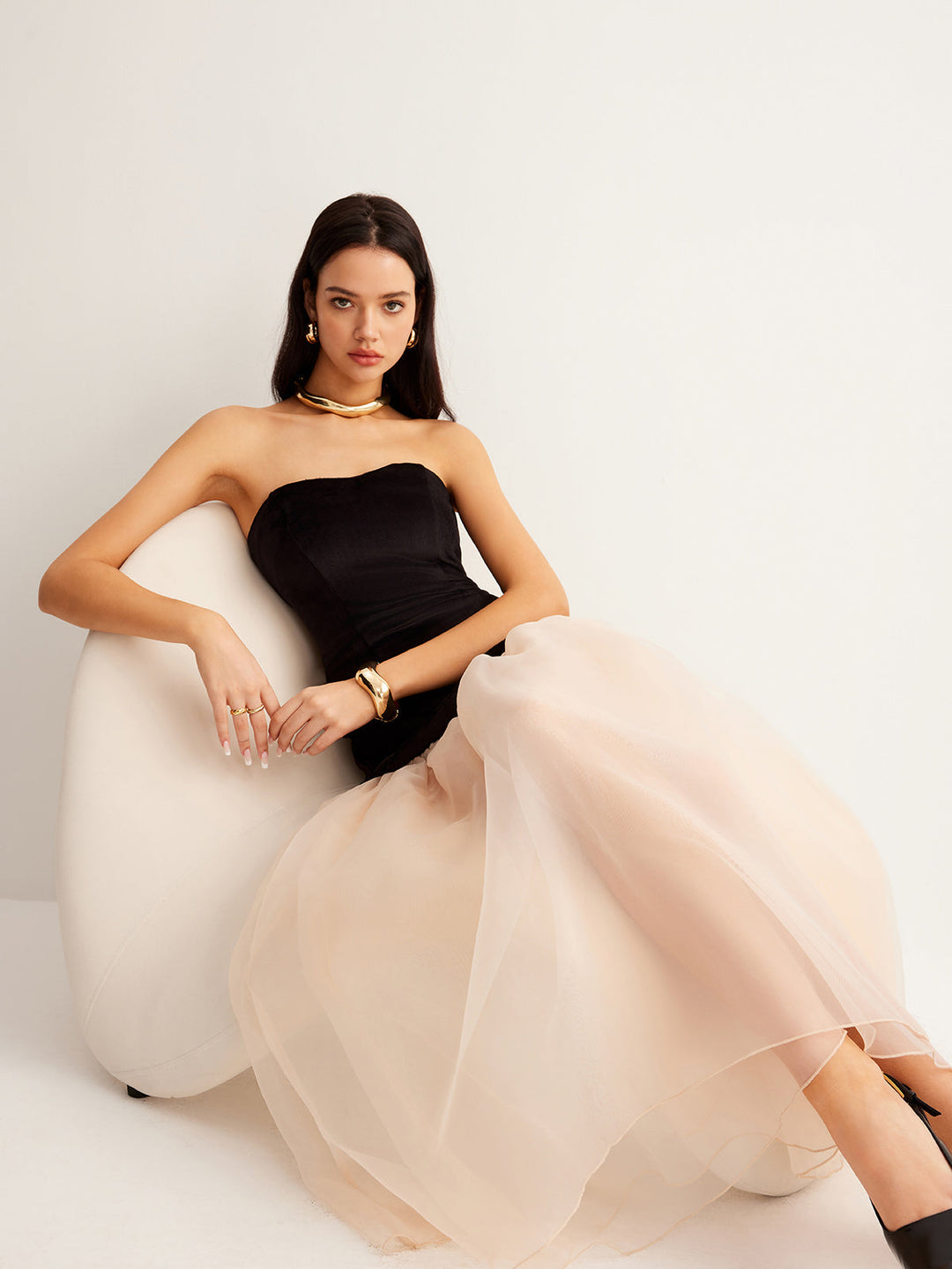 Samtkleider-Mesh-Röhrenkleid