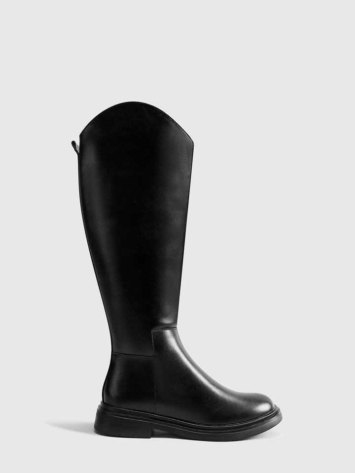 Abgerundete Zehen Kniehohe Stiefel