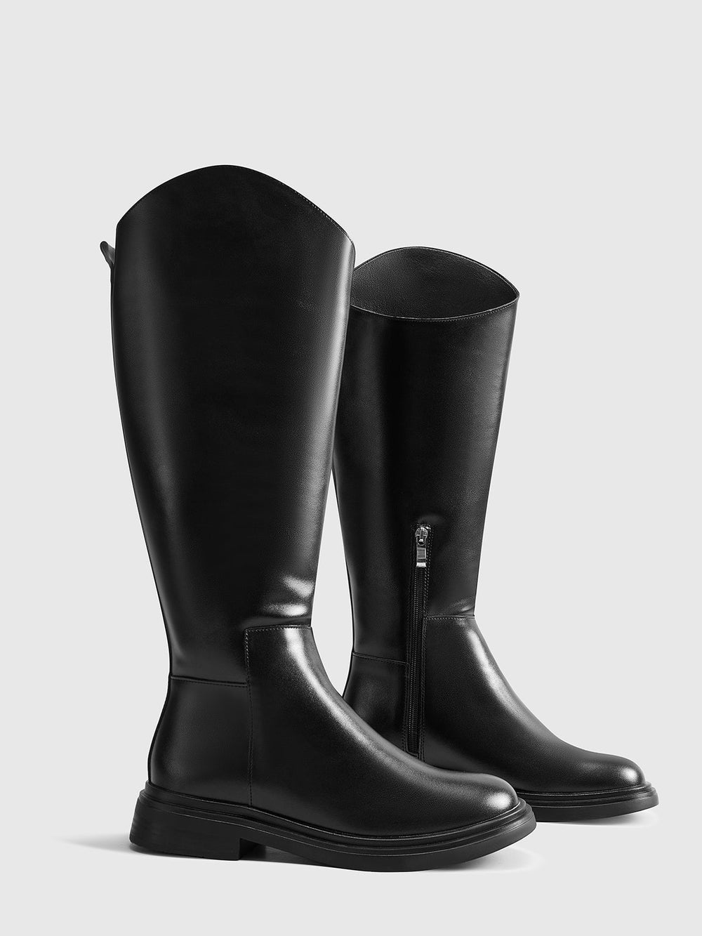 Abgerundete Zehen Kniehohe Stiefel