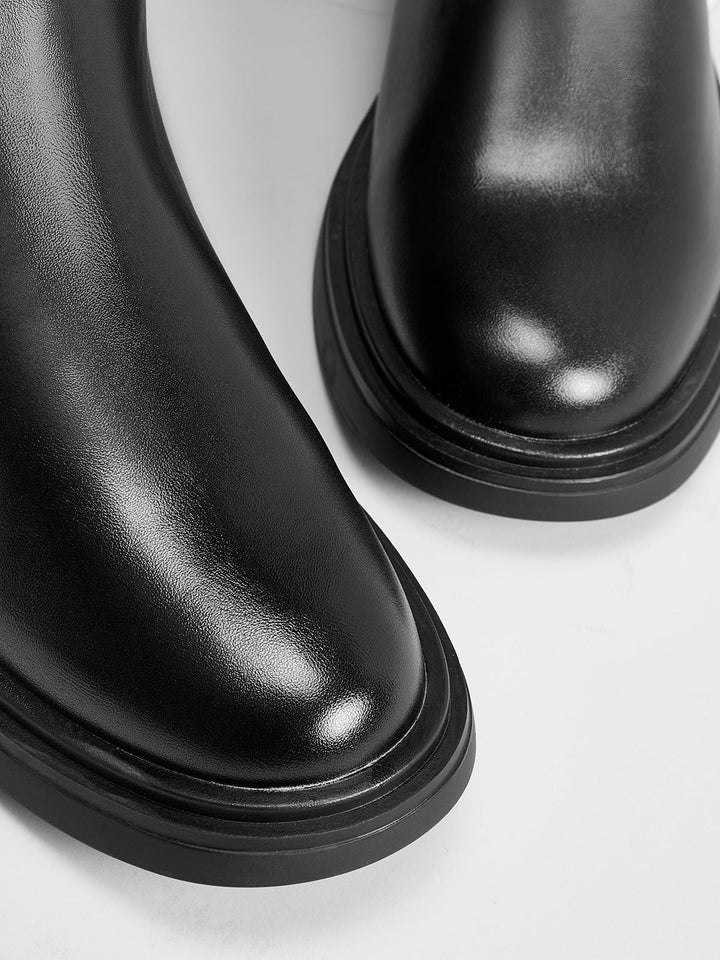 Abgerundete Zehen Kniehohe Stiefel
