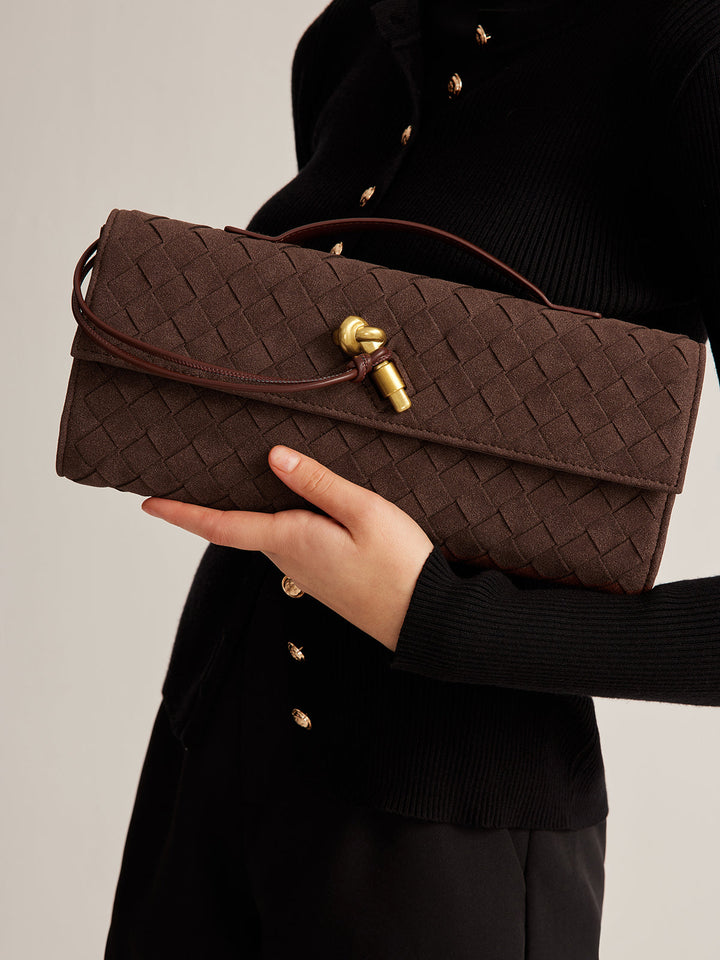 Tasche aus Wildleder mit Überschlag