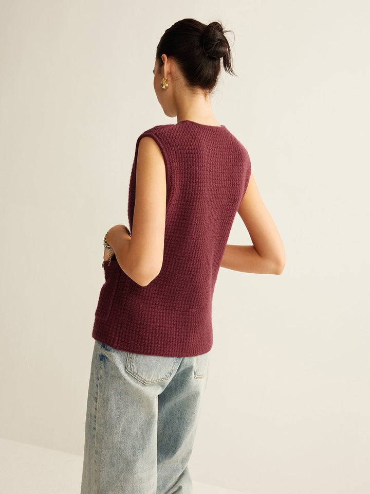 Button Down Gemütlicher Pullover-Weste
