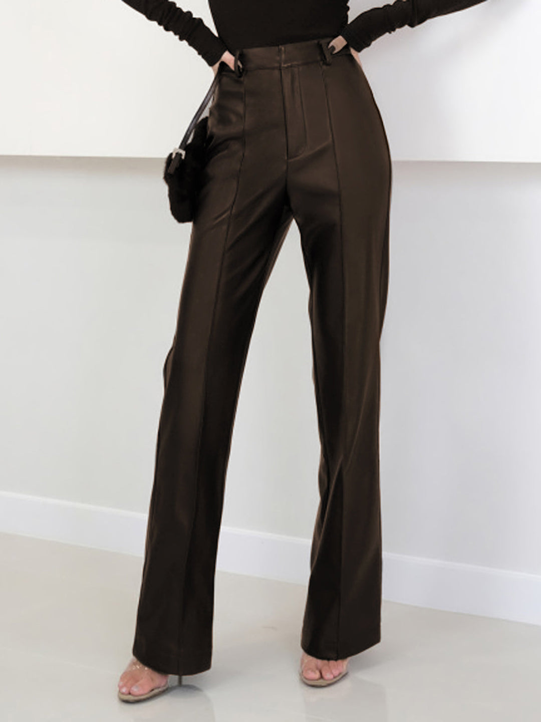 High Waist Kunstlederhose