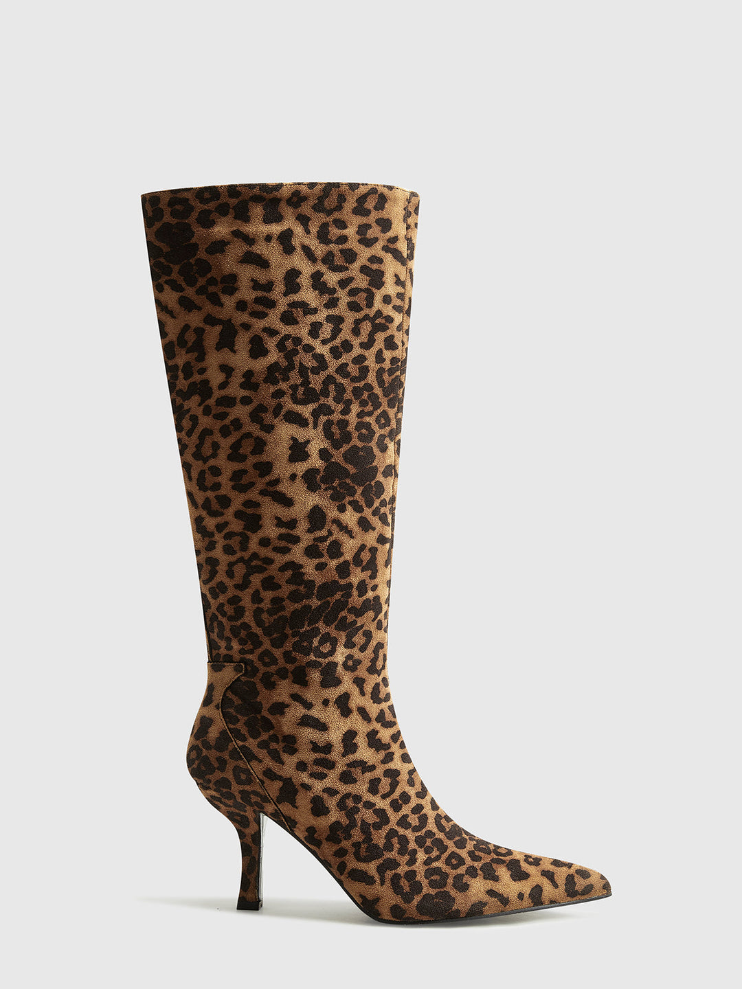 Knöchelhohe Reißverschlussstiefel mit Leopardenmuster