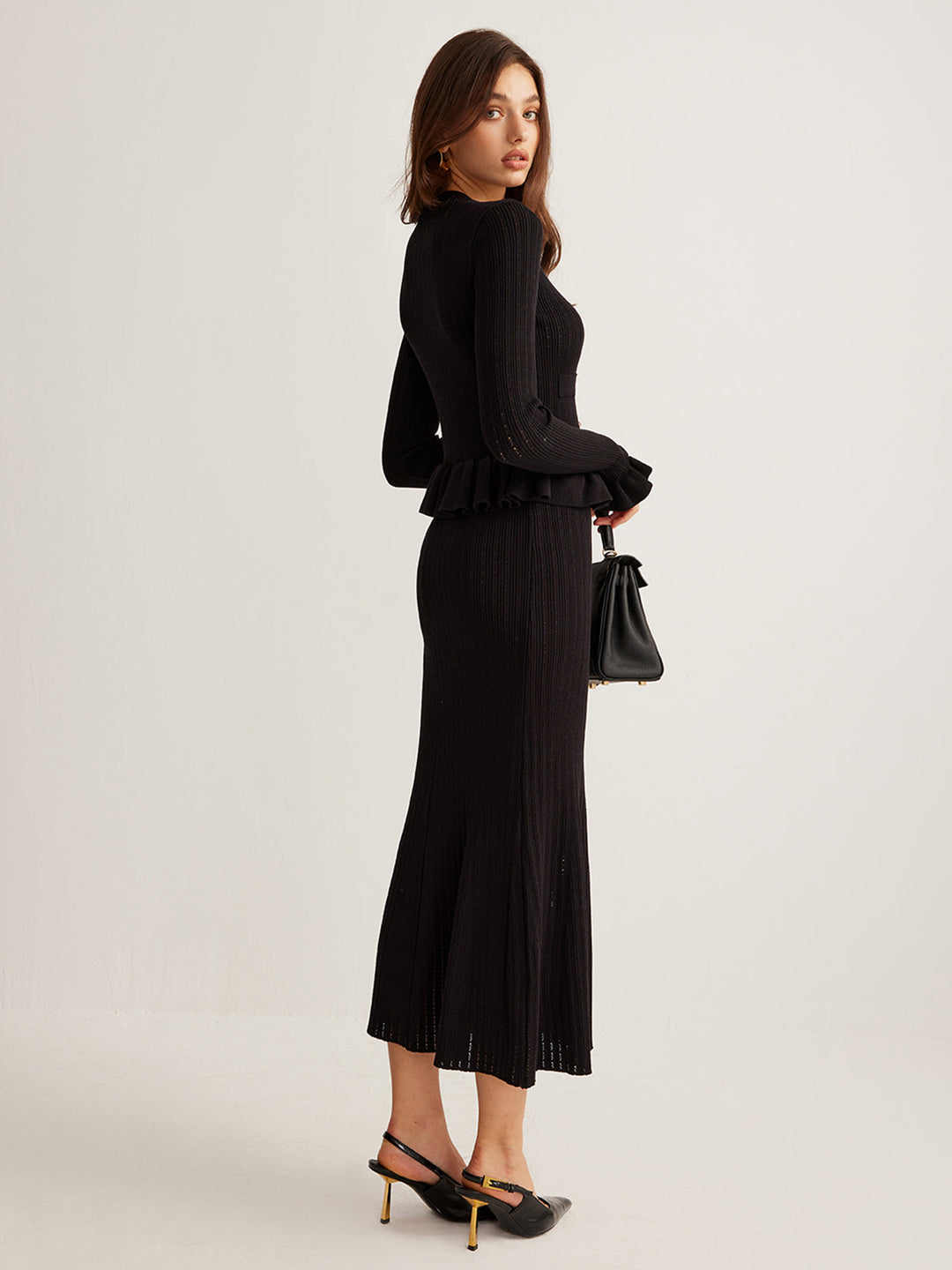 Rüschen-Strickkleid