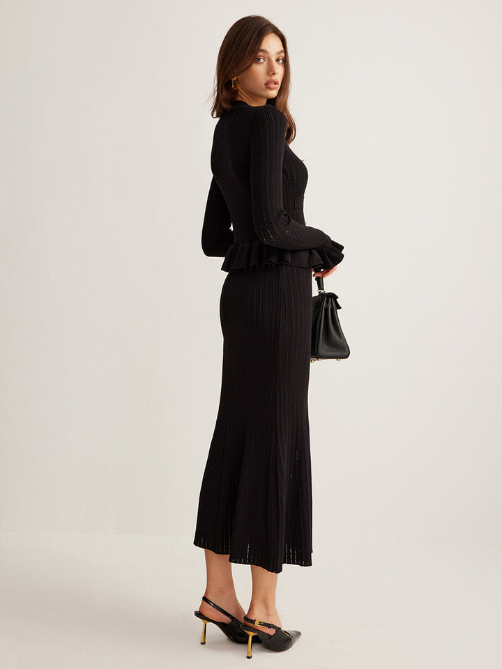 Rüschen-Strickkleid