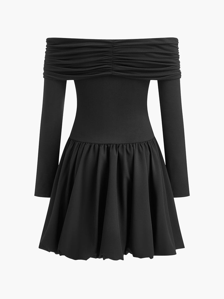 Gerades Schulter-Jersey-Kleid mit Taillensitz