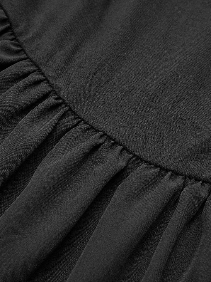 Gerades Schulter-Jersey-Kleid mit Taillensitz