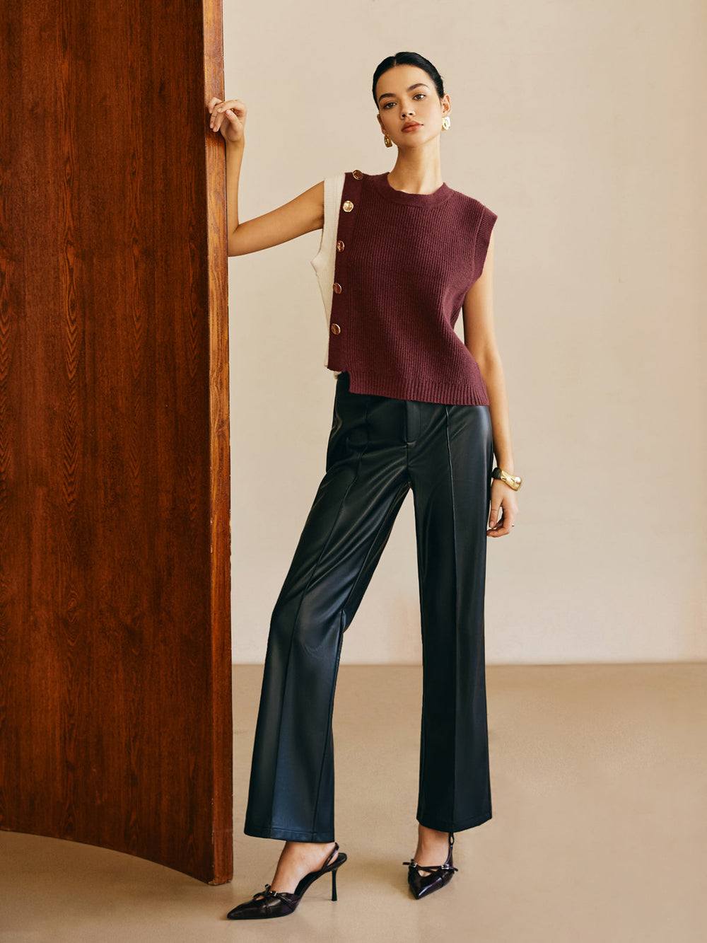 Oversized Colorblock Pullover-Weste