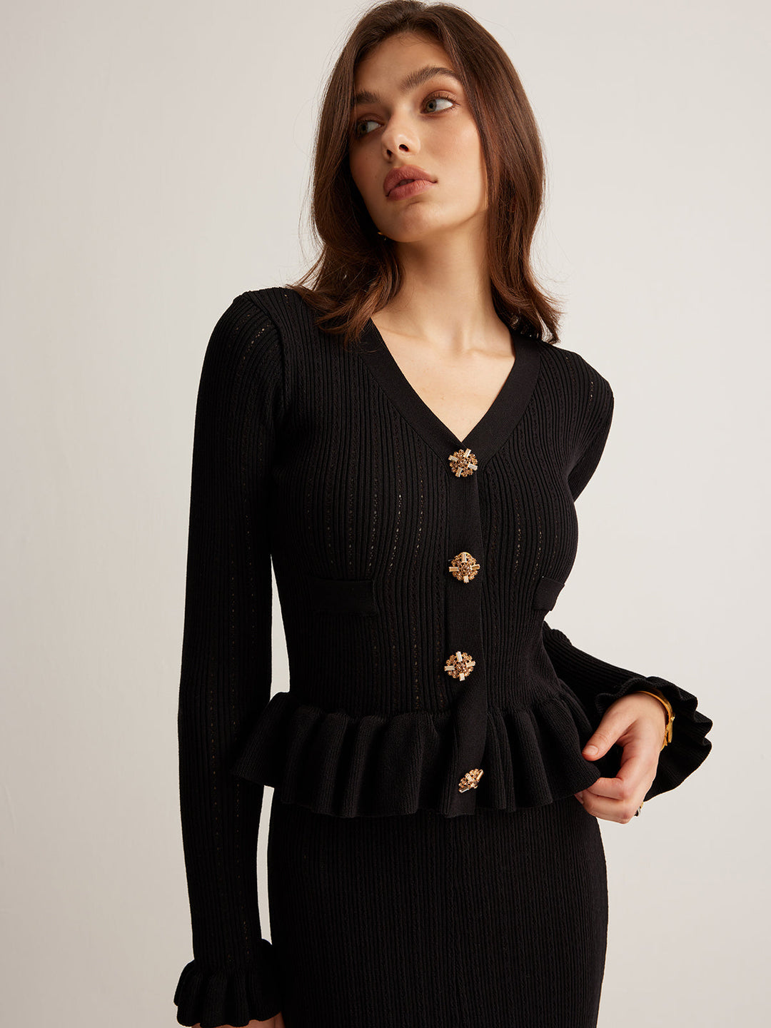 Rüschen-Strickkleid