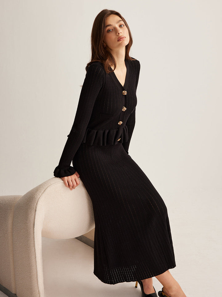 Rüschen-Strickkleid