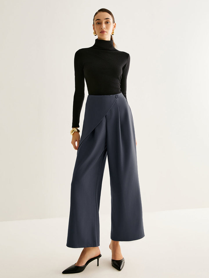 Asymmetrische Hosen mit weitem Bein
