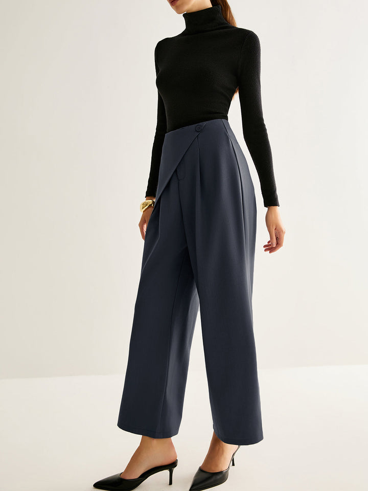 Asymmetrische Hosen mit weitem Bein