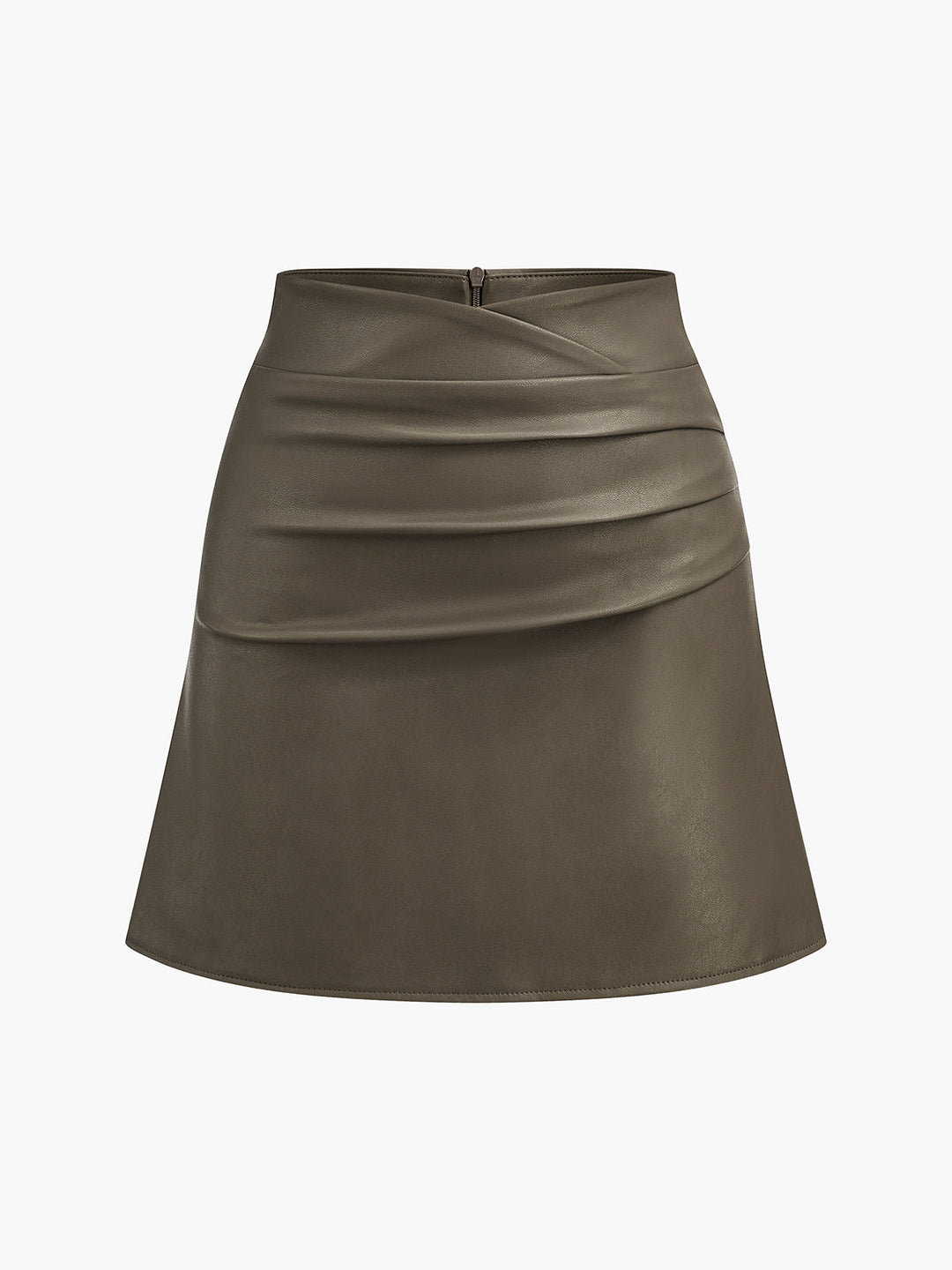 Faux Leder Faltenrock