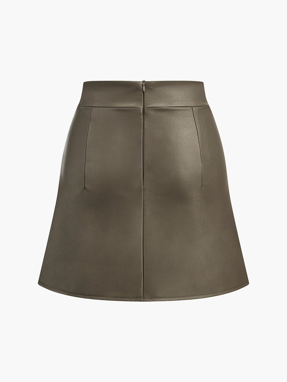 Faux Leder Faltenrock