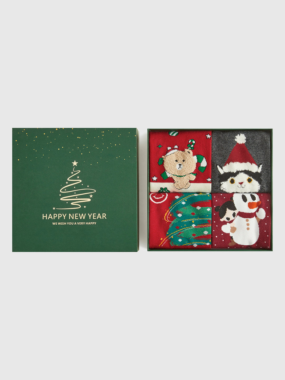 Cartoon Weihnachtsgeschenkbox mit Socken
