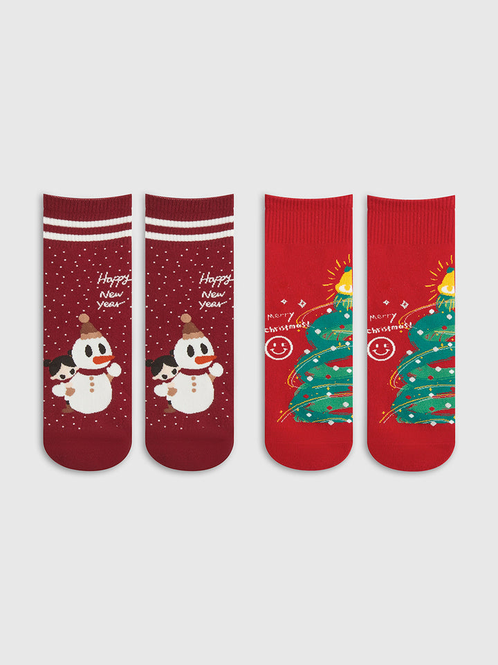 Cartoon Weihnachtsgeschenkbox mit Socken