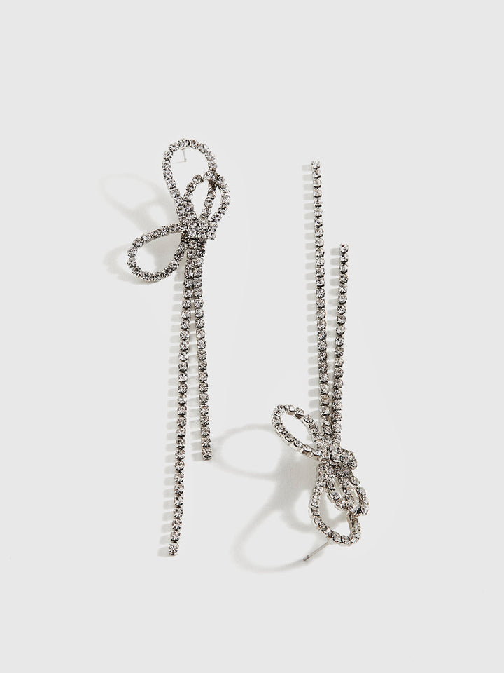 Strass Schleife Quaste Ohrringe