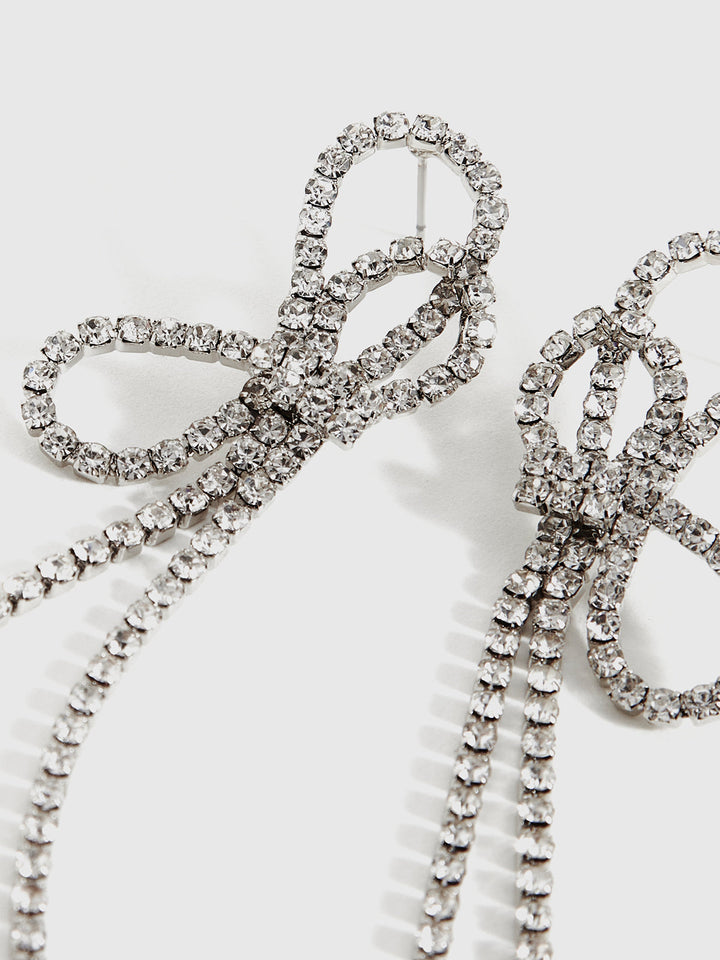 Strass Schleife Quaste Ohrringe