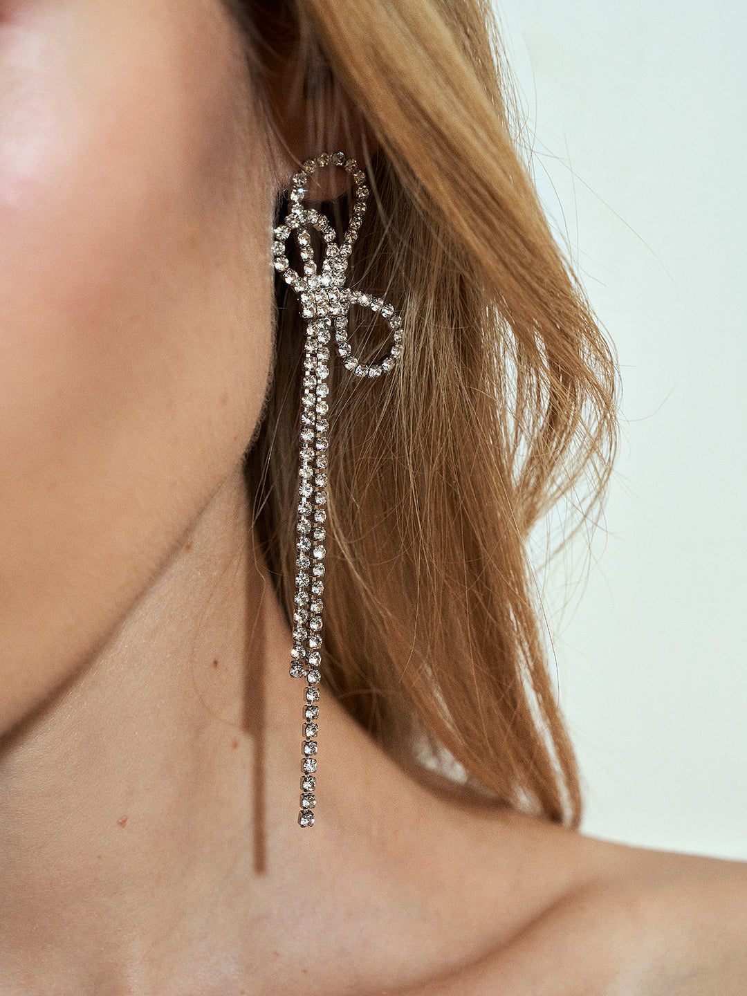 Strass Schleife Quaste Ohrringe