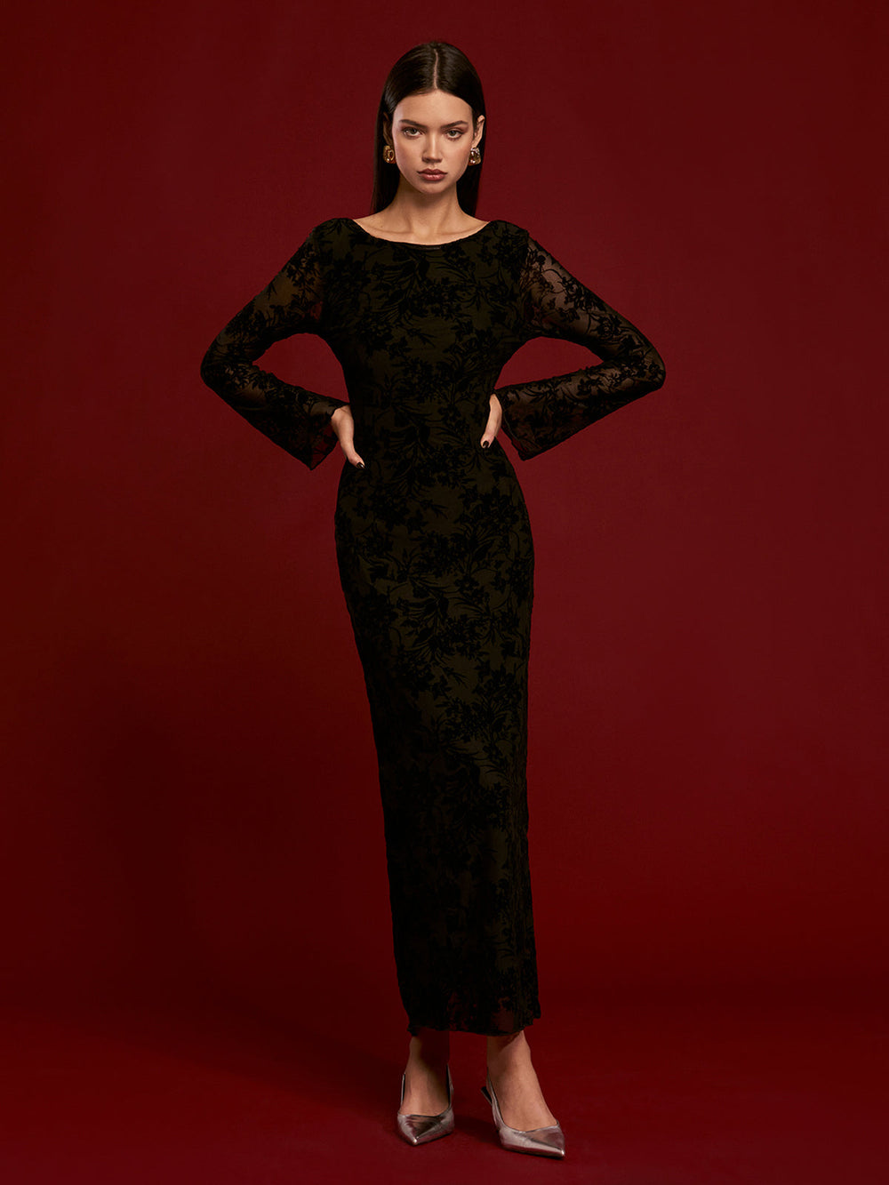 Rückenfreies Samtkleid