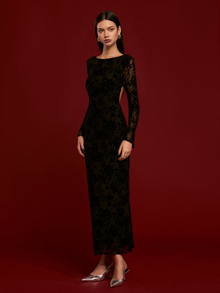 Rückenfreies Samtkleid