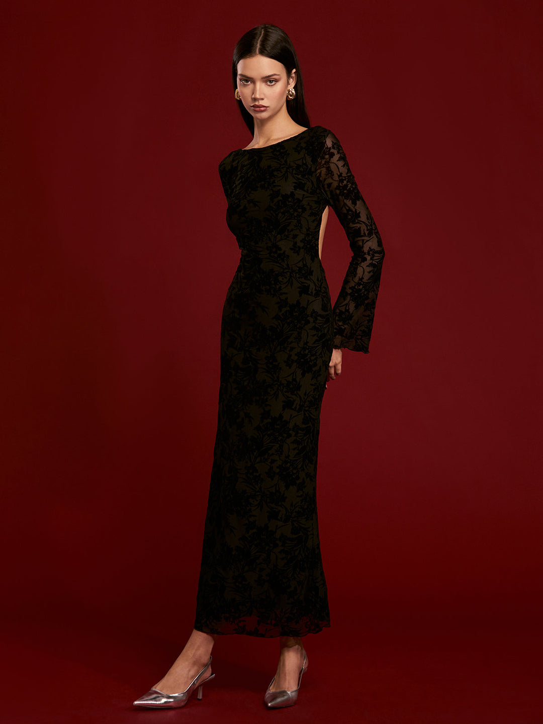 Rückenfreies Samtkleid