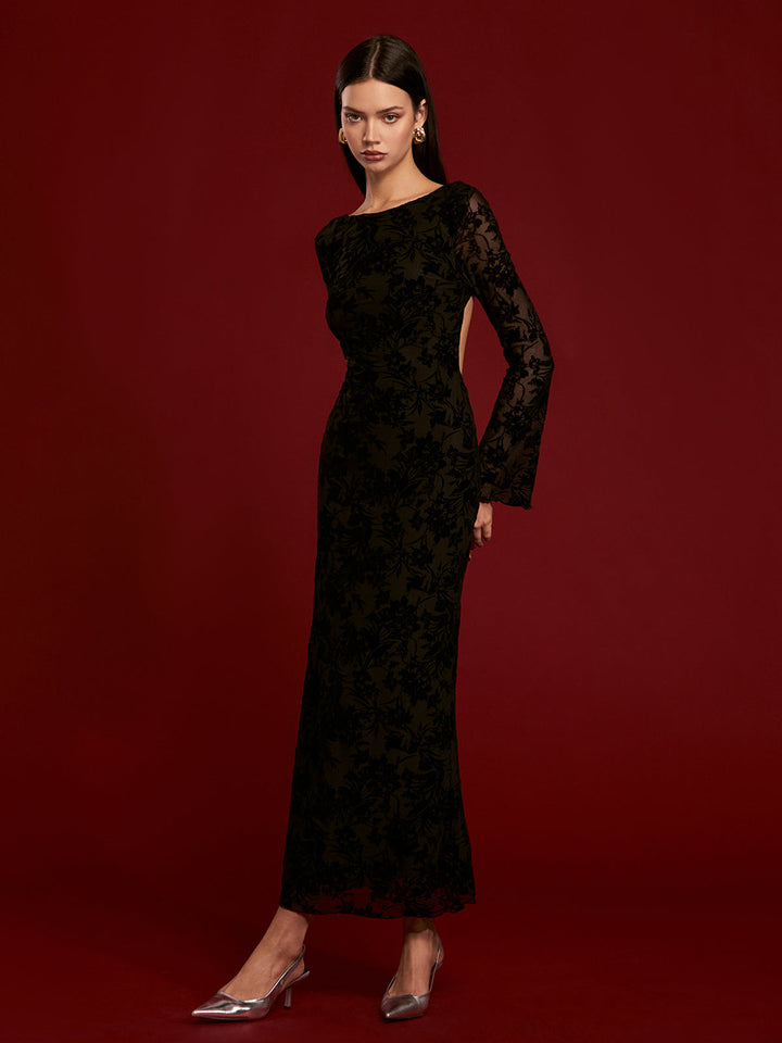 Rückenfreies Samtkleid