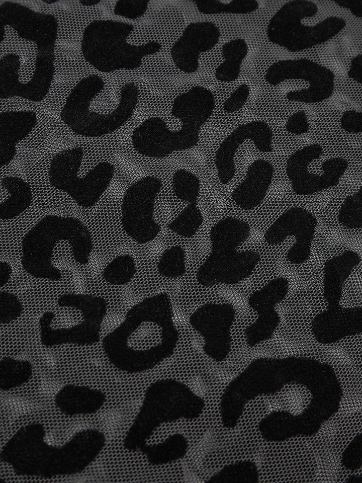 Leopardenmuster durchsichtiges T-Shirt