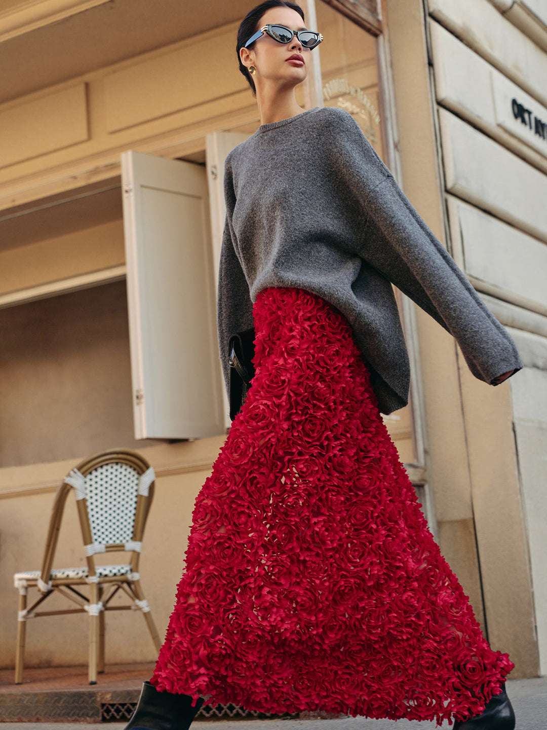 High-Waist Rosettenrock