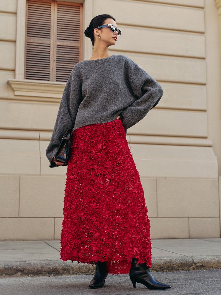 High-Waist Rosettenrock