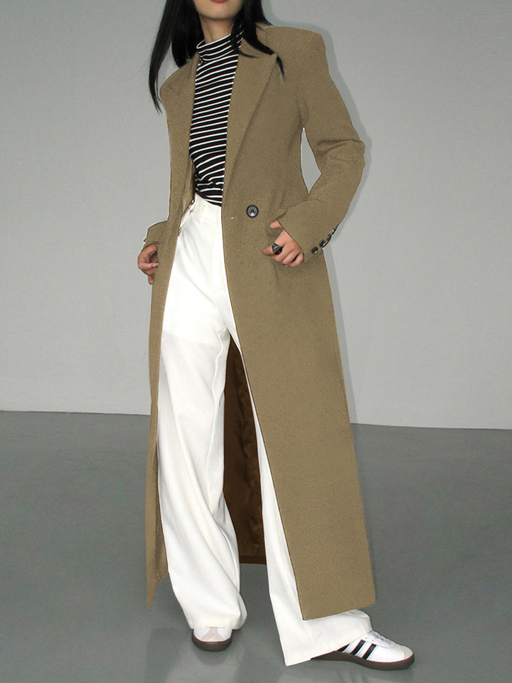 Kragen-Taschen-Blazer-Mantel