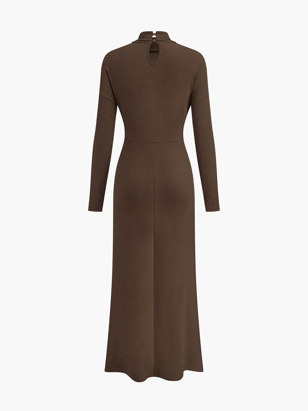 Rollkragen-Kleid mit Knoten und Falten