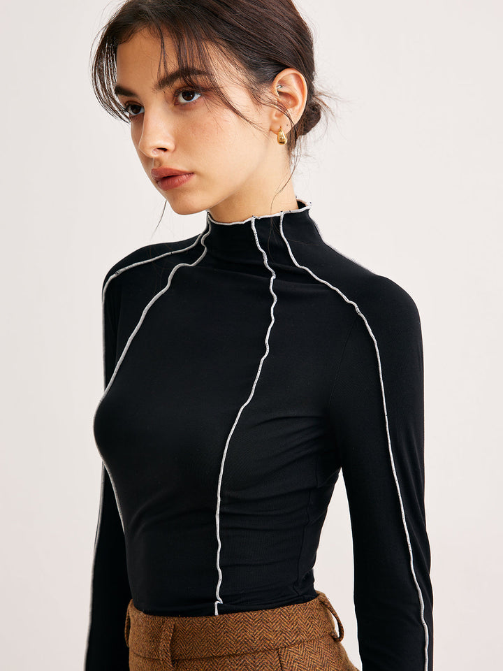 Lettuce Trim Kontrastpaspel Slim T-Shirt