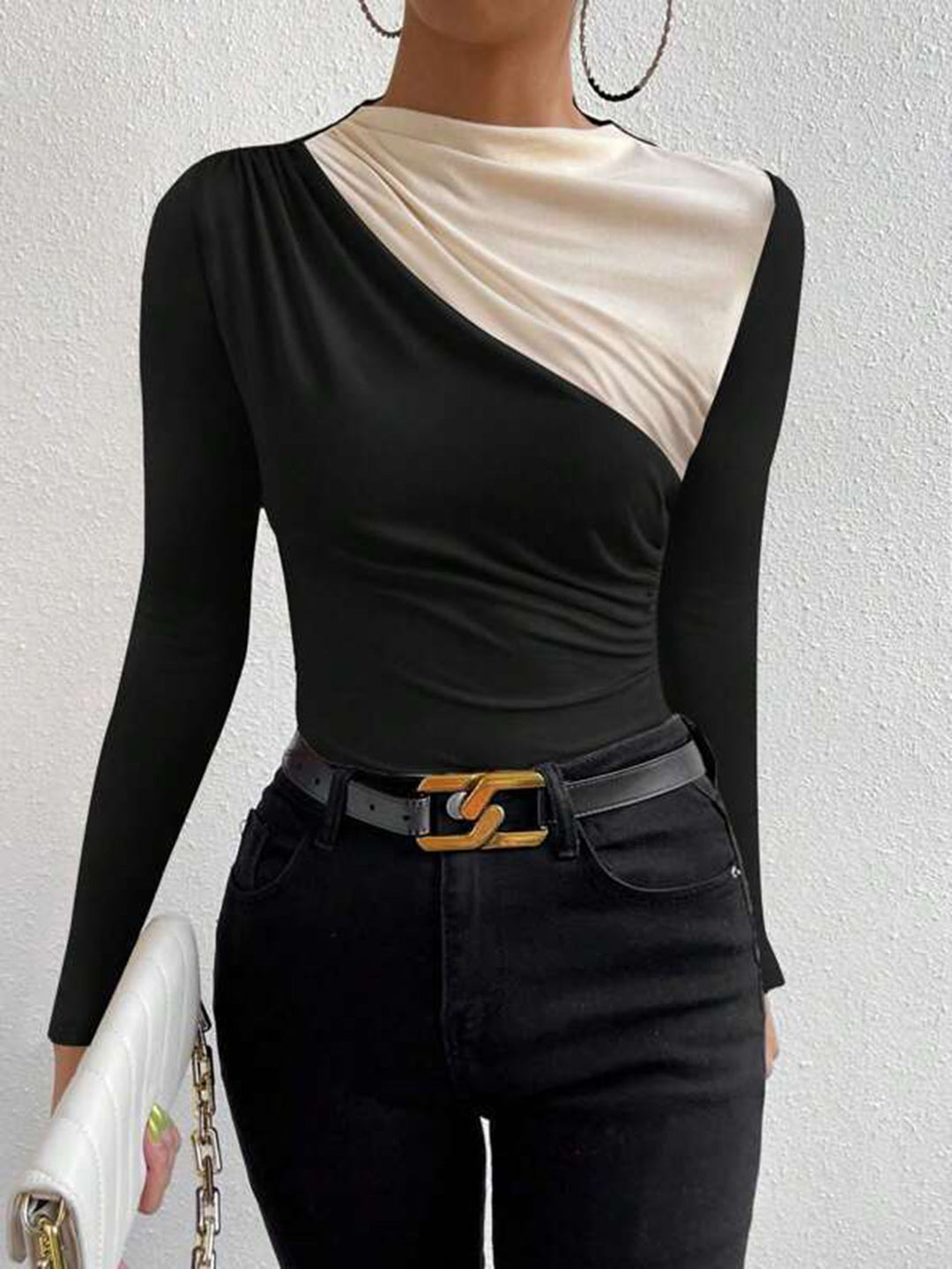 Colorblock Langarmshirt