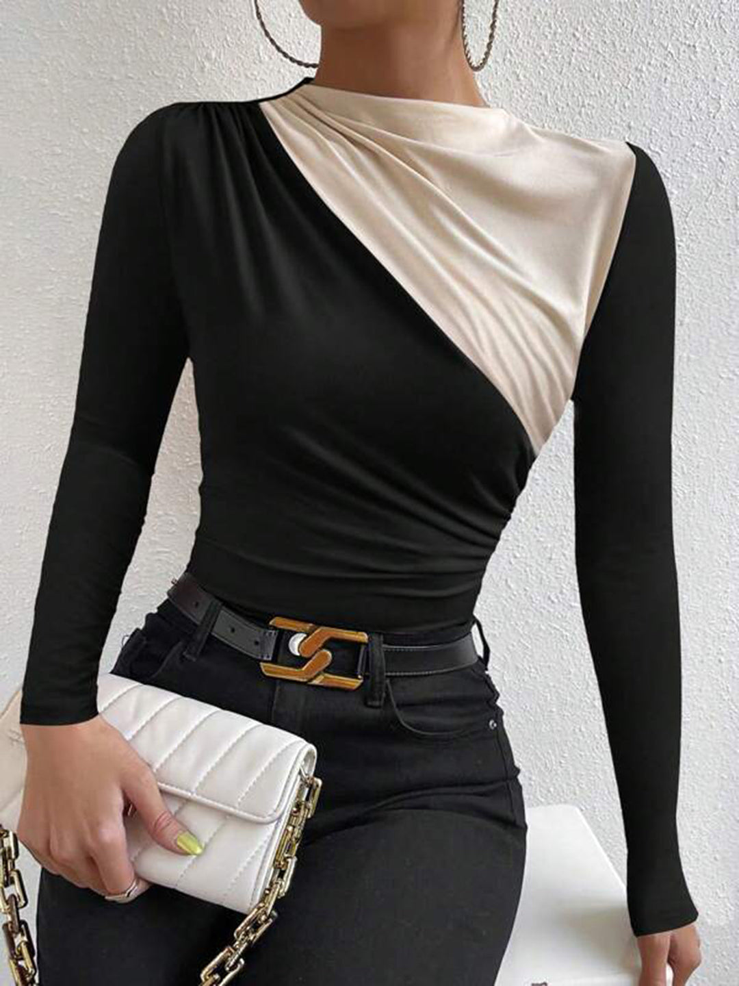 Colorblock Langarmshirt