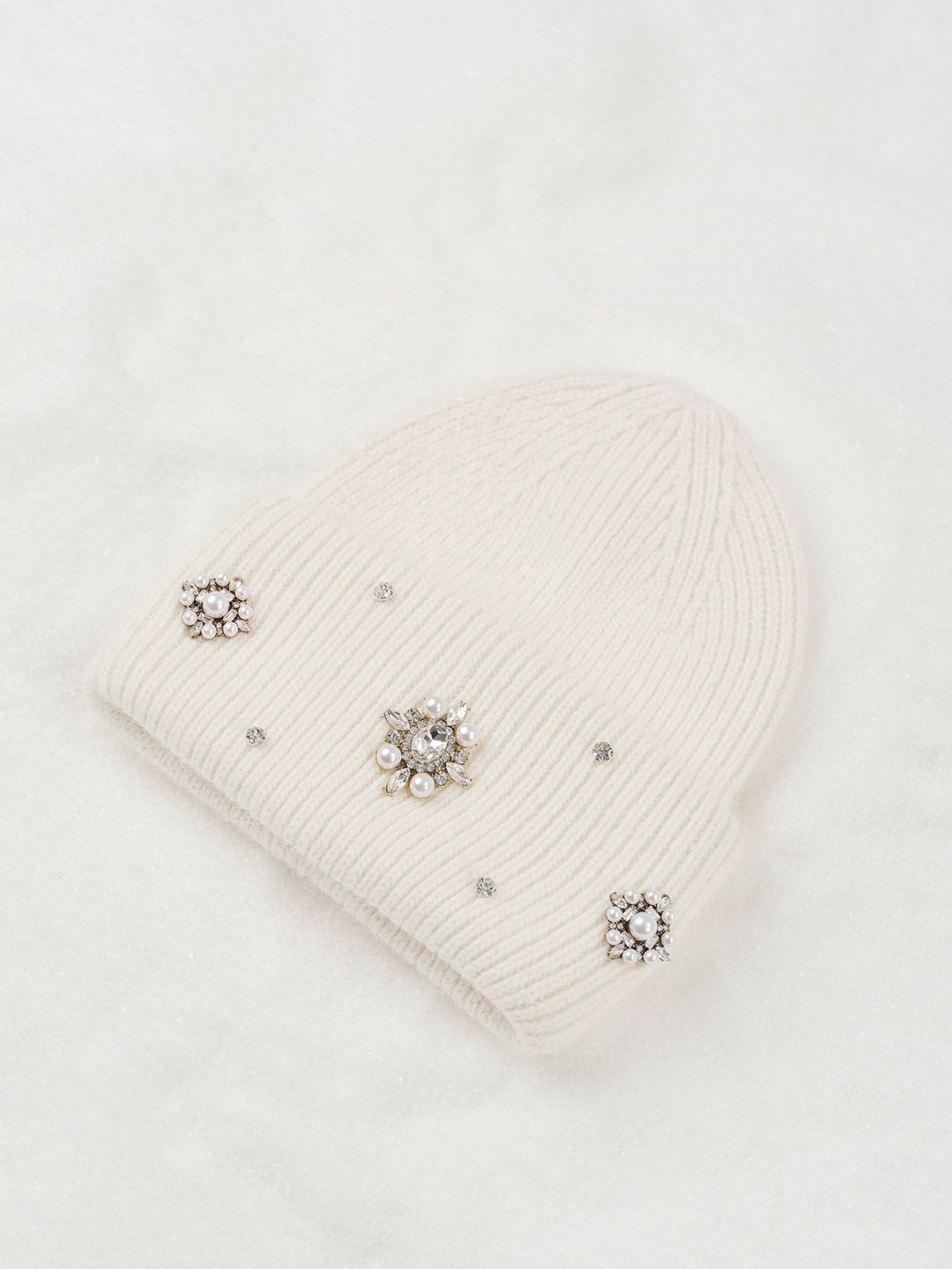 Strass-Hasenpelz-Mütze