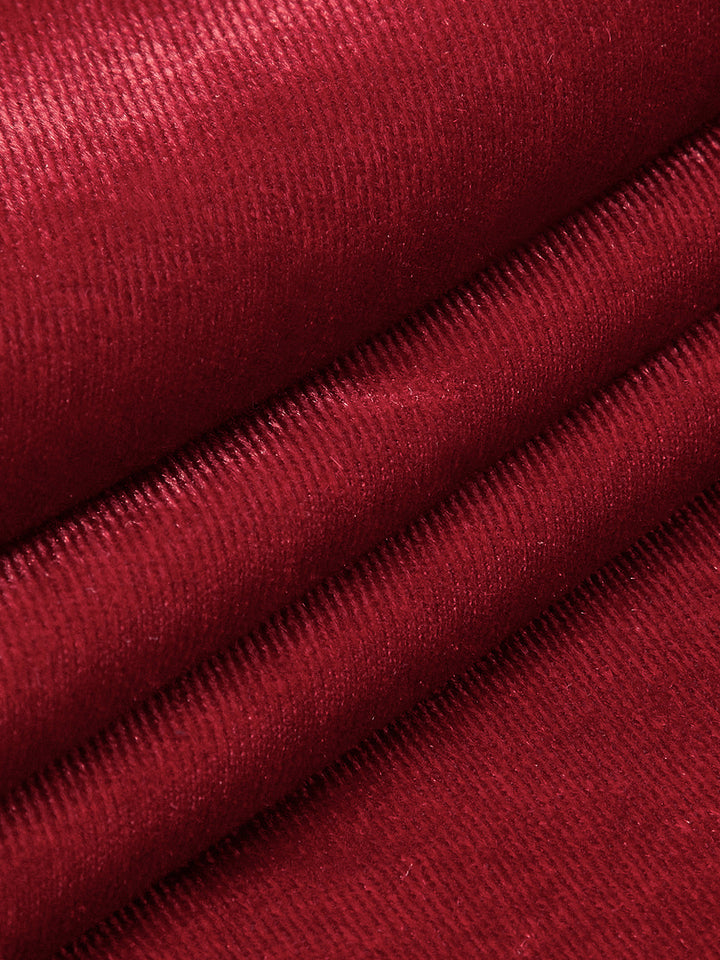 Samt Kleid Mit Mock-Kragen Und Knoten