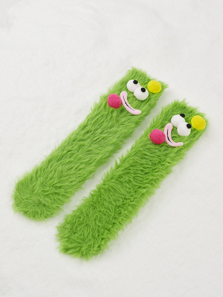 Cartoon Korallen Samt Mittelhohe Socken