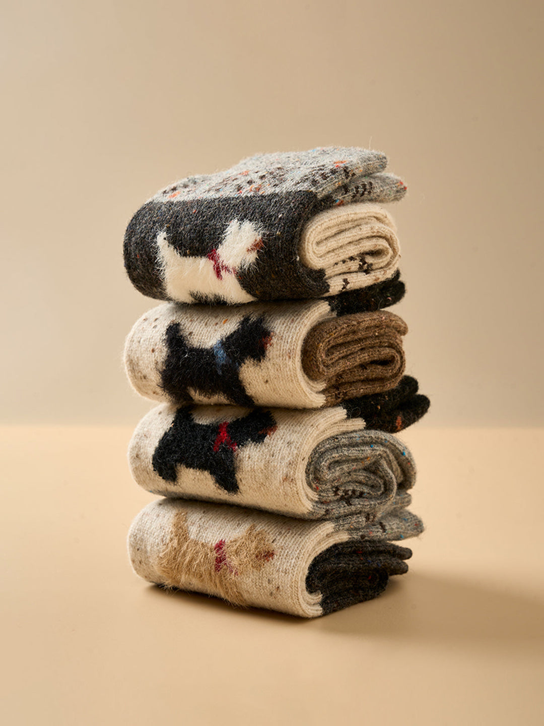 1 Paar Welpenmuster Wollsocken