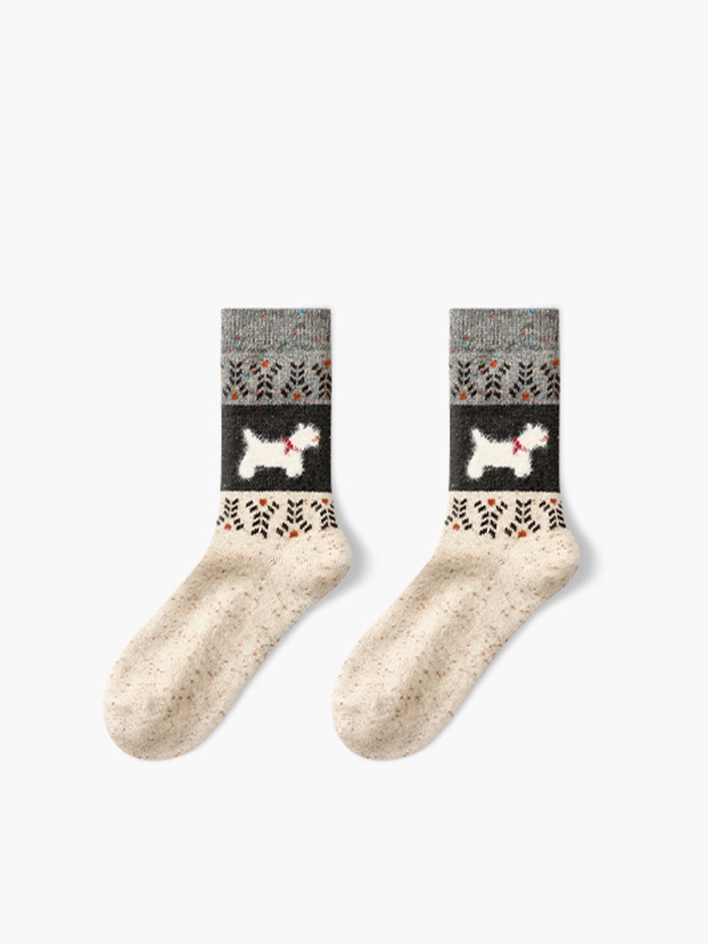 1 Paar Welpenmuster Wollsocken