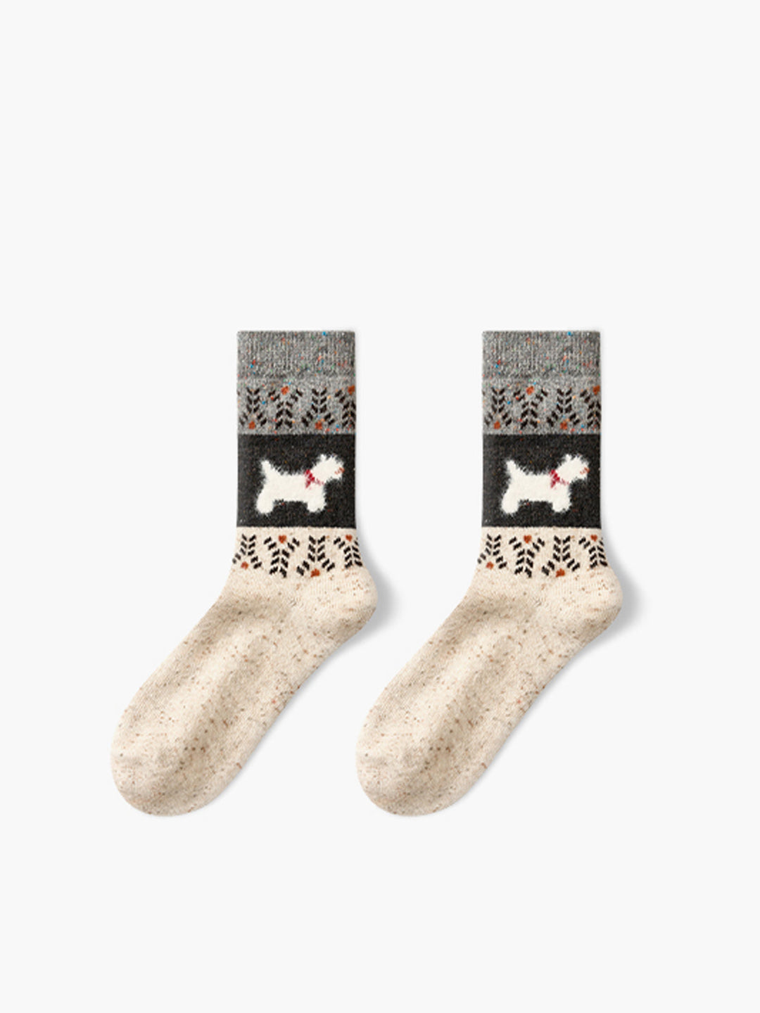 1 Paar Welpenmuster Wollsocken