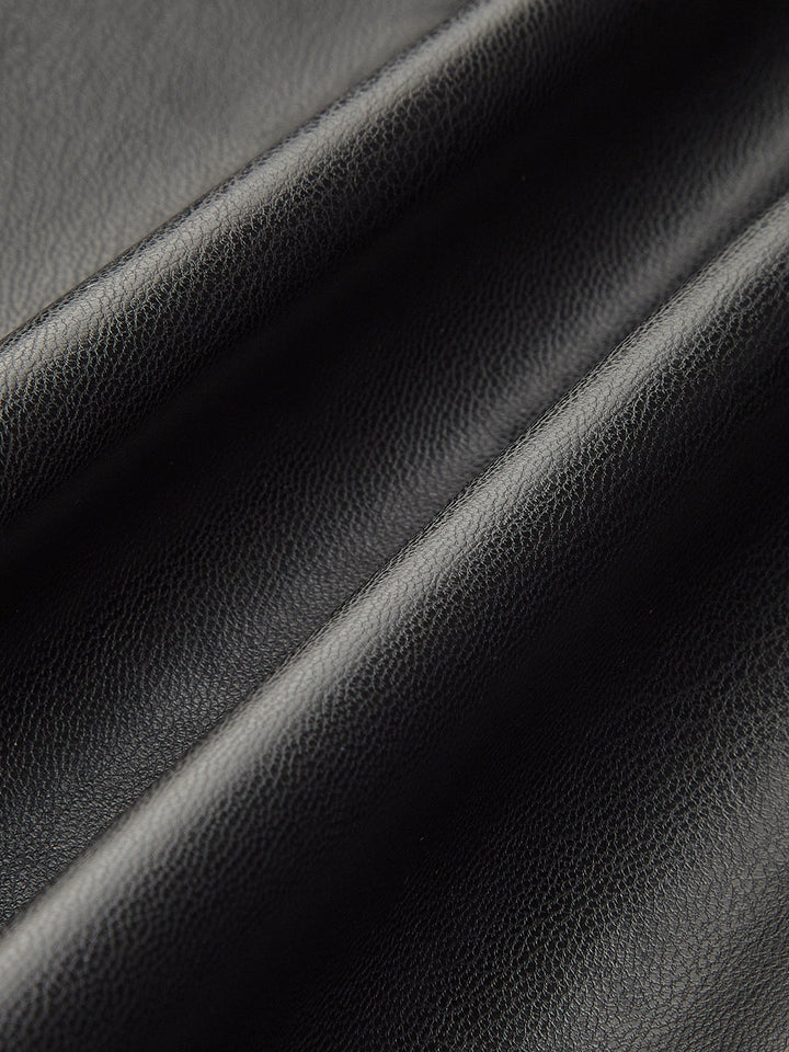 Falten Kunstleder Panel Kleid