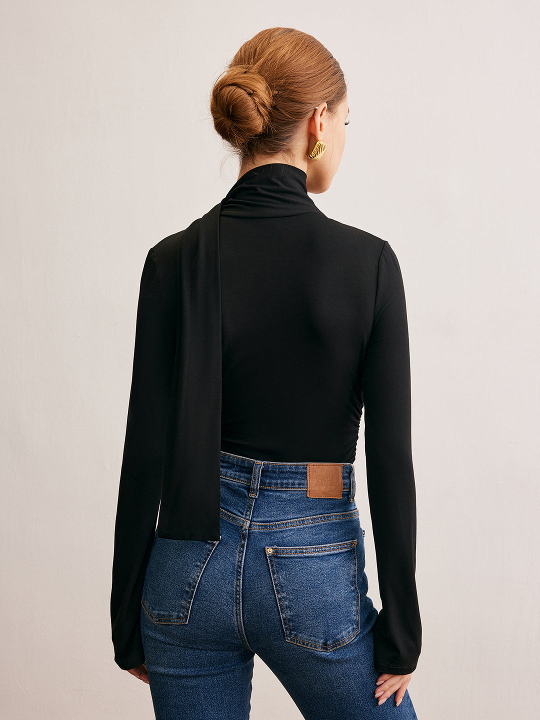 Cowl Neck Band T-Shirt