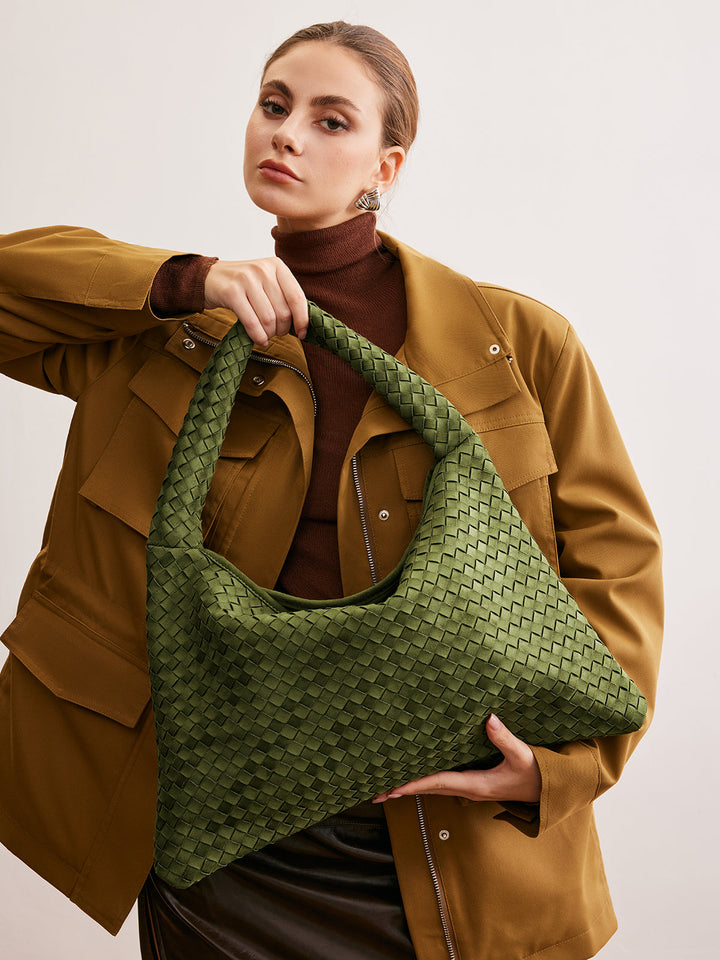 Große Kapazität Wildleder Gewebte Tasche