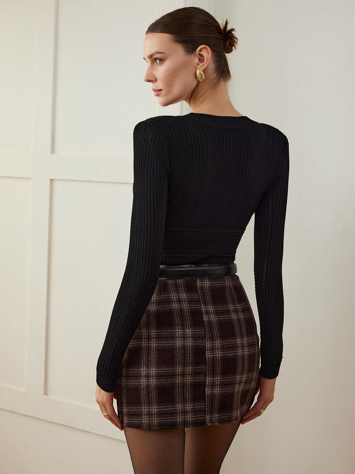 Plaid Tweed Minirock