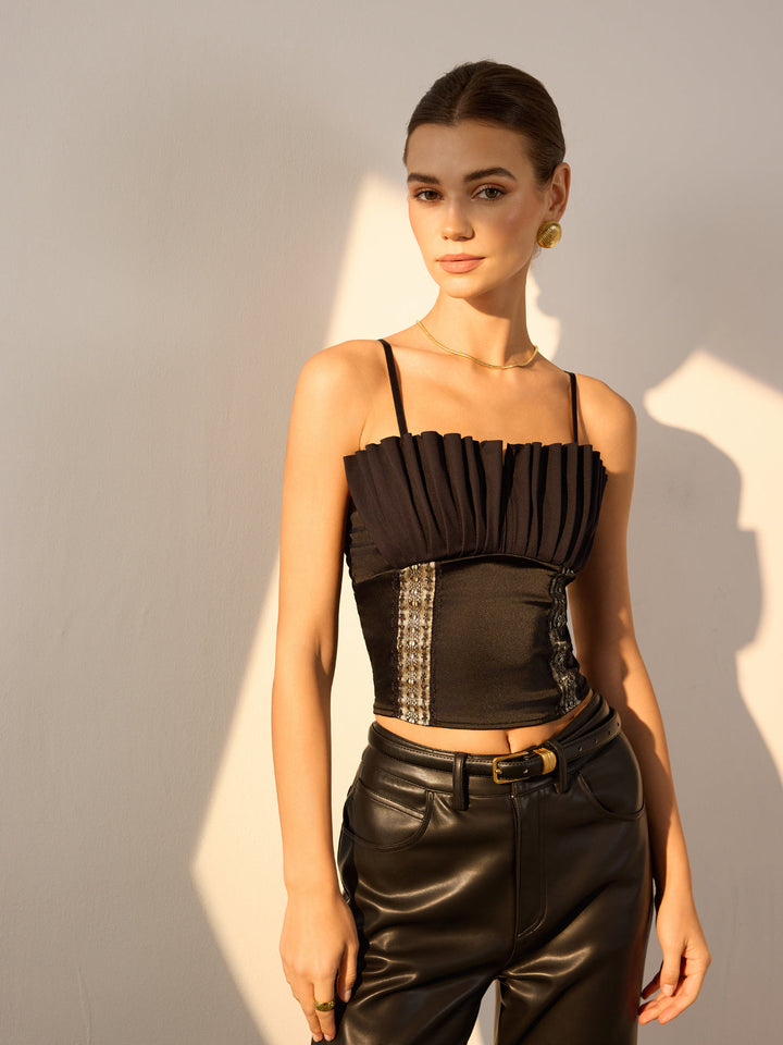Gefaltetes Cami-Oberteil mit Falten